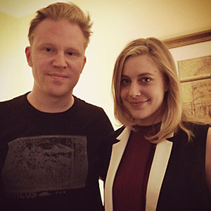 photo chilling with Greta Gerwig