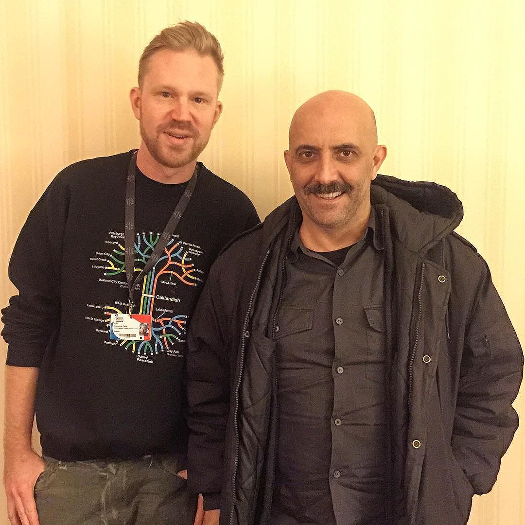 photo chilling with Gaspar Noé