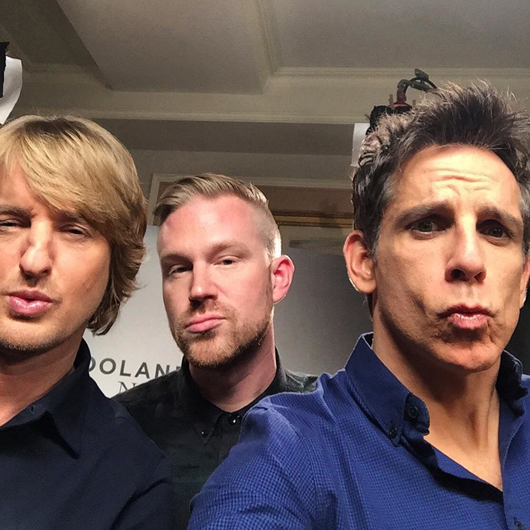 photo chilling with Ben Stiller & Owen Wilson