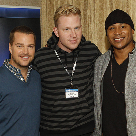 photo chilling with LL Cool J & Chris O’Donnell
