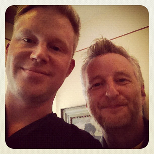 photo chilling with Billy Bragg
